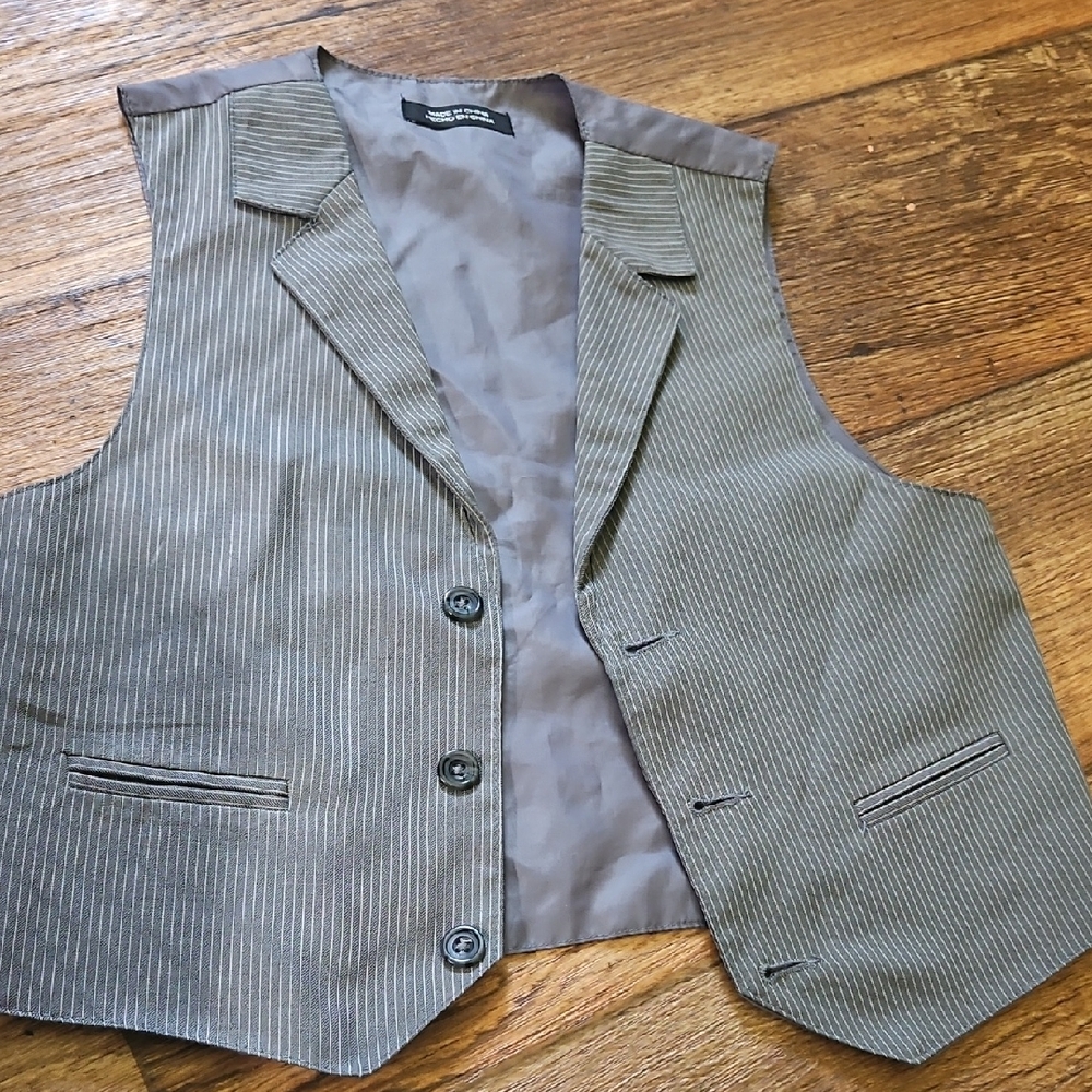 Kids Pinstripe Button Down Vest
